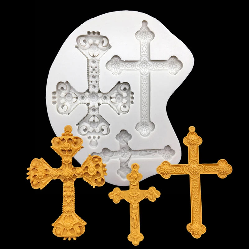 Cross Shape Silicone Cake Mold for Fondant and Sugarcraft Decorating Tools