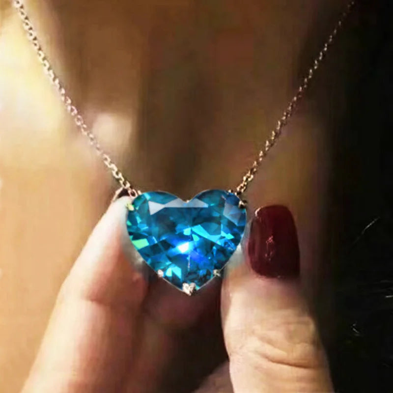 Big Heart CZ Pendant Necklace for Women - Versatile Statement Jewelry