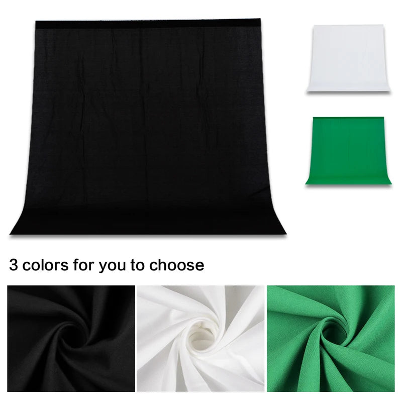 Photography Backdrop Cloth - Black, White, Green Cotton Muslin Studio Backgrounds