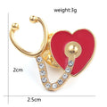 Medical Brooch Pin with Heart & Stethoscope Design - Nurse & Doctor Lapel Jewelry