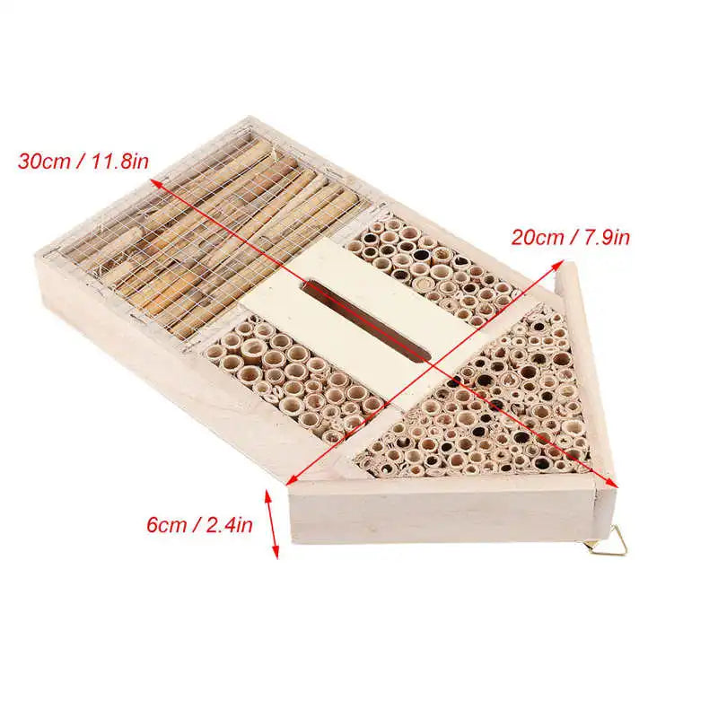 Wooden Insect House Bee Shelter Garden Nesting Box Outdoor Ornament