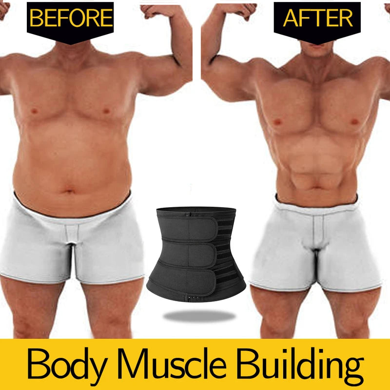 Men Waist Trainer Slimming Body Shaper Fitness Belt for Weight Loss & Fat Burning