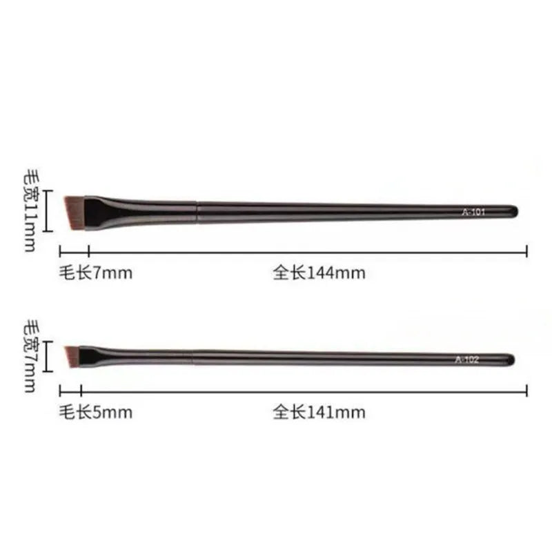 Fine Line Eyeliner and Eyebrow Makeup Brush Set - Professional Precision Tools