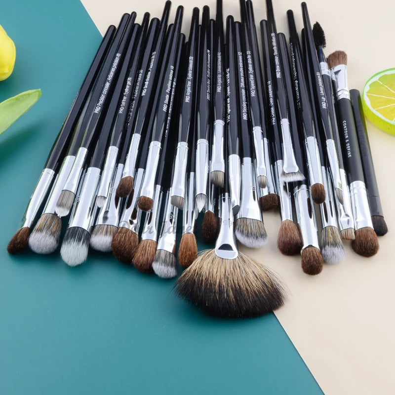 Pro Makeup Brushes Set - Large Synthetic Hair Face & Eye Tools