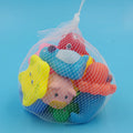 Baby Bath Toys Set - 10 Colorful Rubber Water Floating Toys with Squeeze Sound
