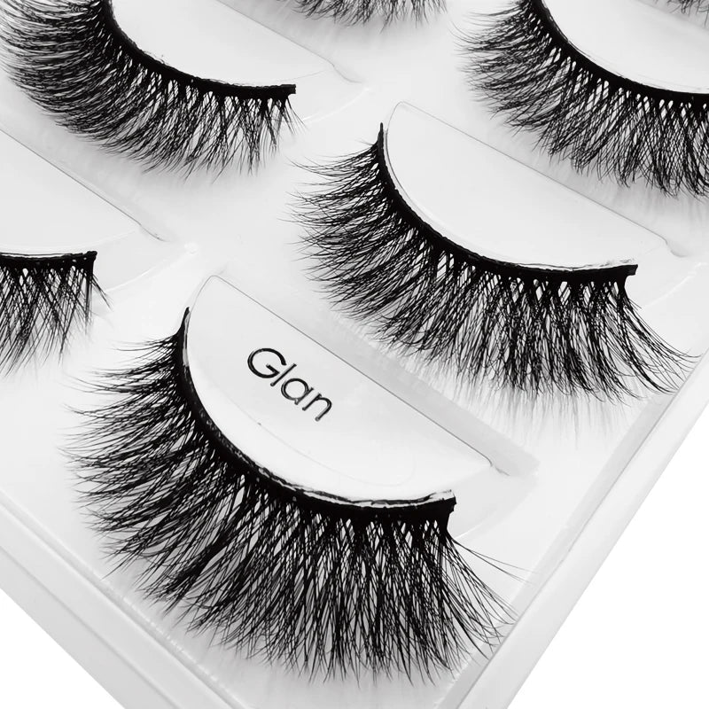 Dramatic & Natural Mink Strip False Eyelashes 5 Pairs, Reusable Makeup Lashes