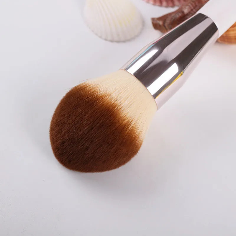 Large Powder Makeup Brush with White Handle Synthetic Hair Contour Brush