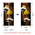 Creative Fantasy Elk DIY Door Wall Sticker Set for Home Decoration, 3D Mural Peel & Stick Vinyl Wallpaper