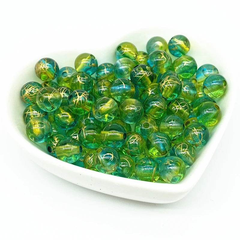 50pcs 8mm Double Color Acrylic Beads for Jewelry Making Handmade DIY