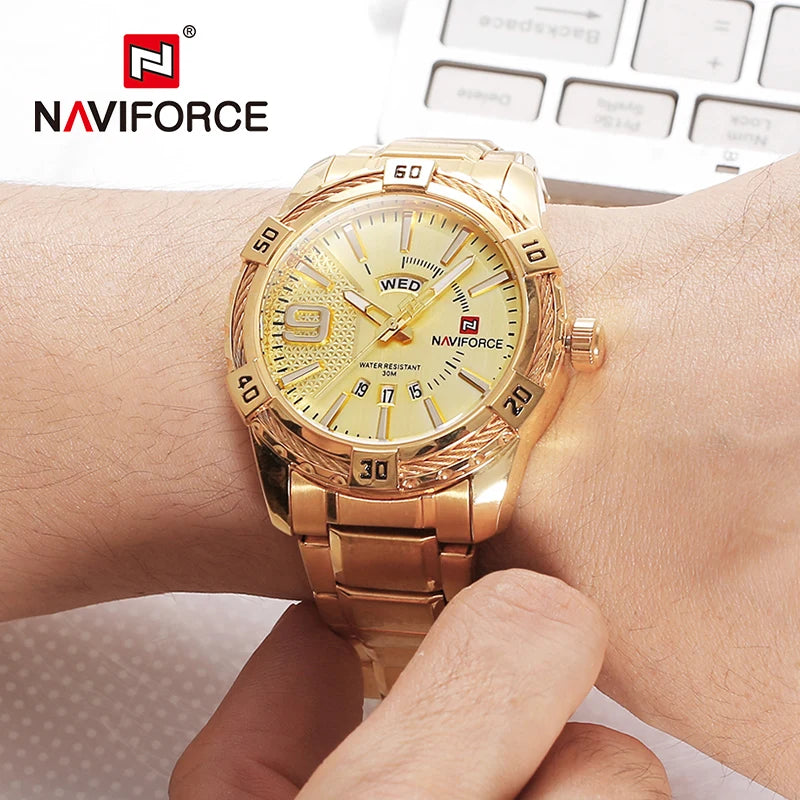 Men's Luxury Quartz Wristwatch Waterproof Steel Band Casual Business Watch