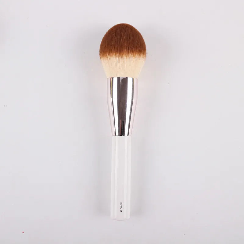 Large Powder Makeup Brush with White Handle Synthetic Hair Contour Brush