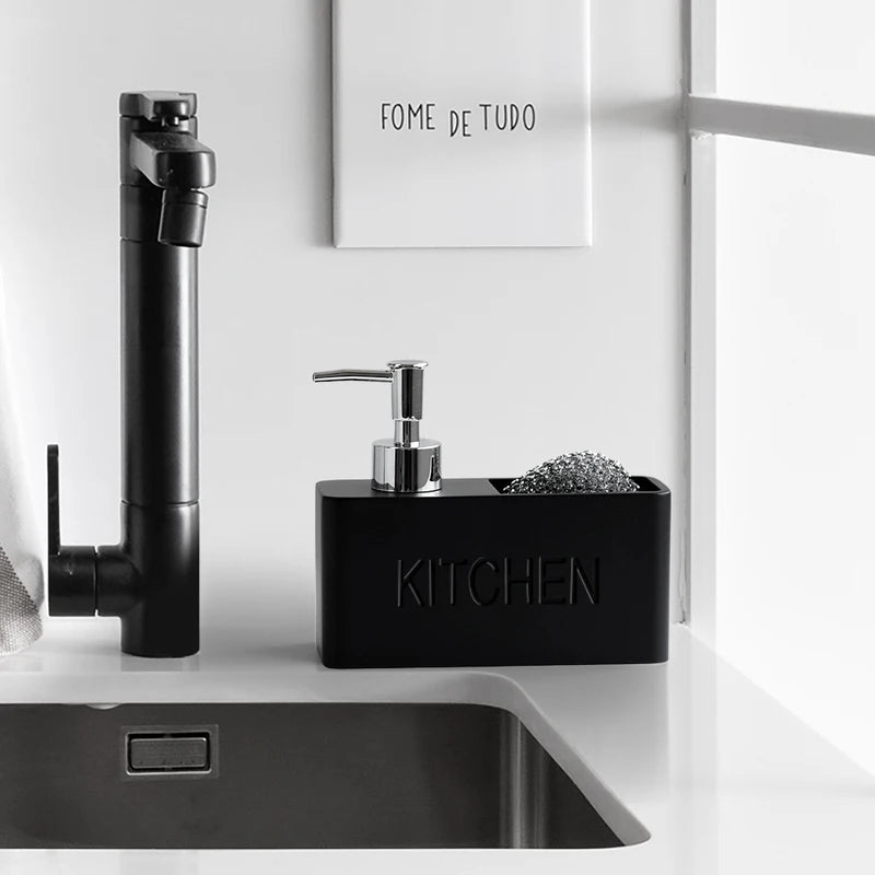 Modern Kitchen Soap Dispenser Set with Pump, Brushes & Holders