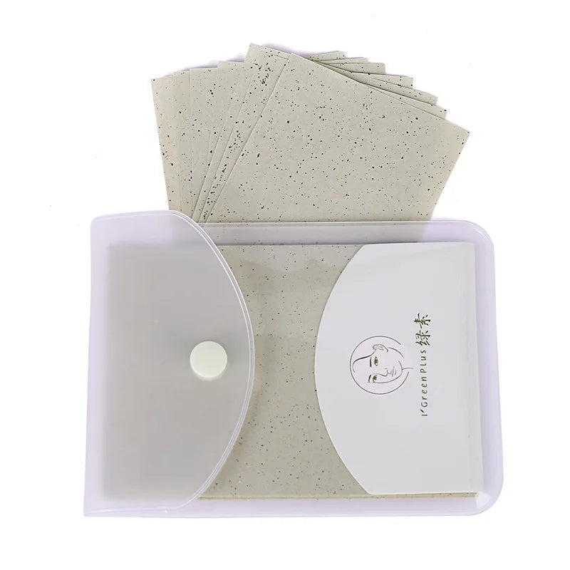 Oil Absorbing Facial Blotting Papers with Green Tea - Portable 160pcs for Oily Skin Control