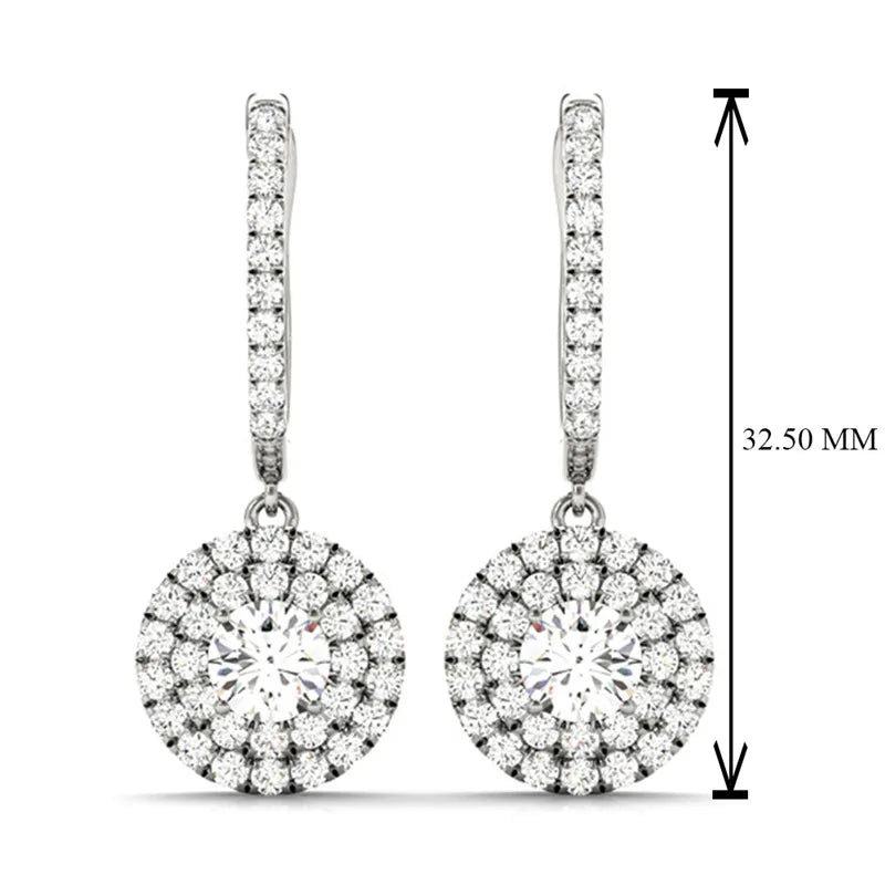 Elegant Wedding Eternity Earrings for Women Cubic Zirconia Jewelry