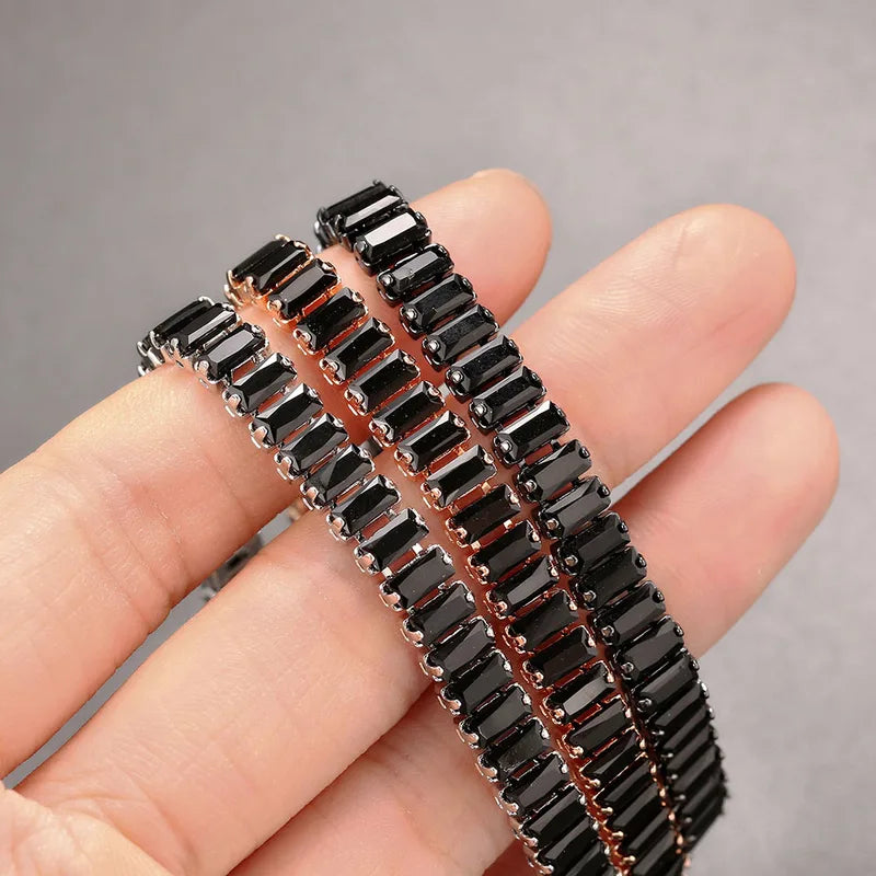 Men Women Crystal Tennis Bracelet Adjustable Chain Hip Hop Jewelry