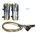 Halloween Superhero Costume Accessories Set - Wonder Woman Lasso, Tiara, Armbands, Gauntlets, Cosplay Props