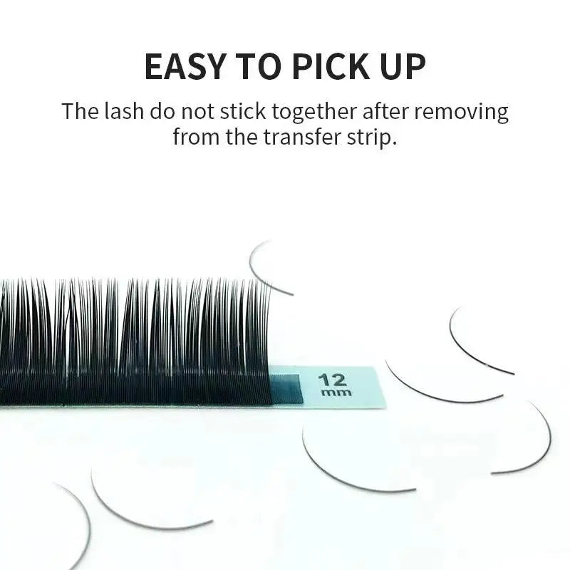Mink Eyelash Extension 16 Rows Fake False Lashes with Matte Finish - Natural Korea PBT