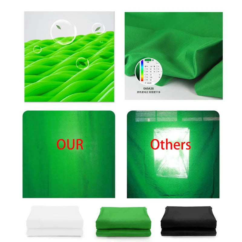 Photography Backdrop Green Screen Cotton Chromakey Studio Cloth for Photo Video Shoot