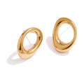 Minimalist Stainless Steel Hollow Stud Earrings Waterproof Jewelry for Women