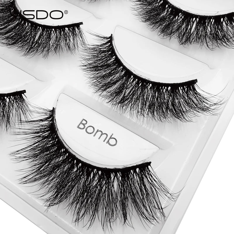 Dramatic & Natural Mink Strip False Eyelashes 5 Pairs, Reusable Makeup Lashes
