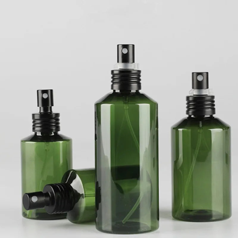 Portable Refillable Spray Bottle 50ML 100ML 150ML 200ML Green Plastic Cosmetic Container