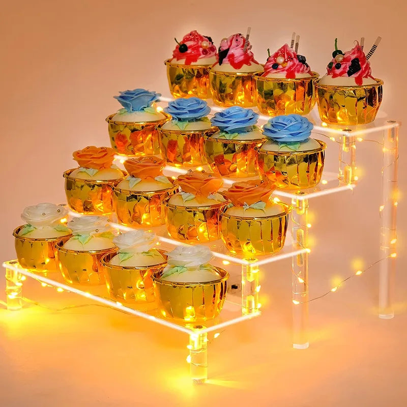 Multi-Tier Acrylic Display Stand for Cupcakes, Perfume, Figurines & Organizer