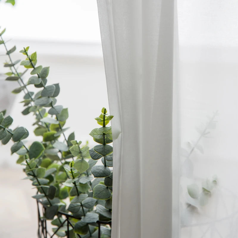 Super Soft Snow White Sheer Curtain Panels for Living Room & Bedroom