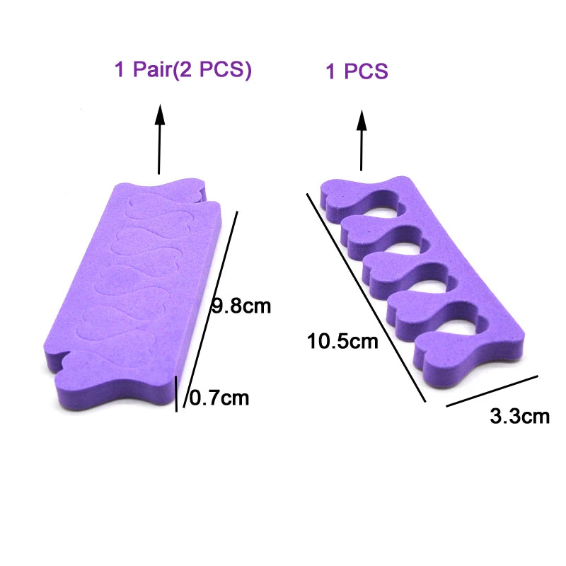 100 Pcs Nail Art Toe Separators Foot Divider Sponge Soft Gel Pedicure Tools