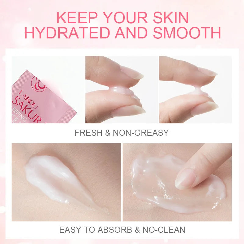 Moisturizing Sleeping Mask Set - Sakura Snail Seaweed Centella Nourishing & Oil-Control Skin Care, 100 pcs