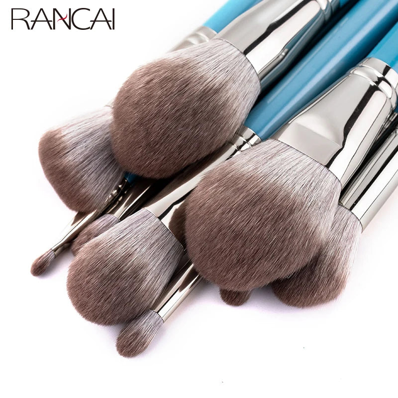 Professional 13-Piece Makeup Brush Set with Leather Bag - Soft Hair Cosmetic Tools