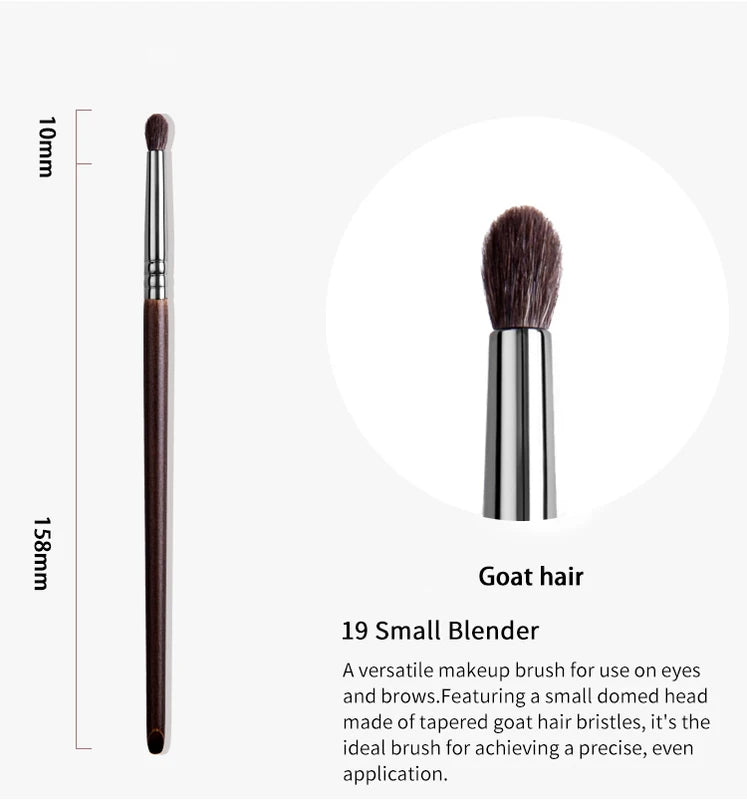 Eye Makeup Brush Set - Natural Hair Eyeshadow, Blending & Precise Application