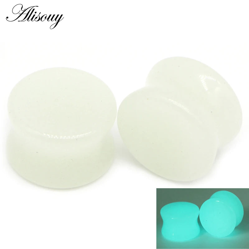 2PCS Organic Stone Ear Plugs Flesh Tunnels Gauges Body Piercing Jewelry