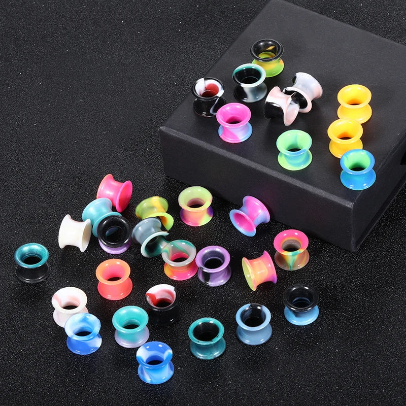 Silicone Ear Gauge Plugs Tunnel Flesh Stretchers 3-25MM 32PCS Piercing Kit