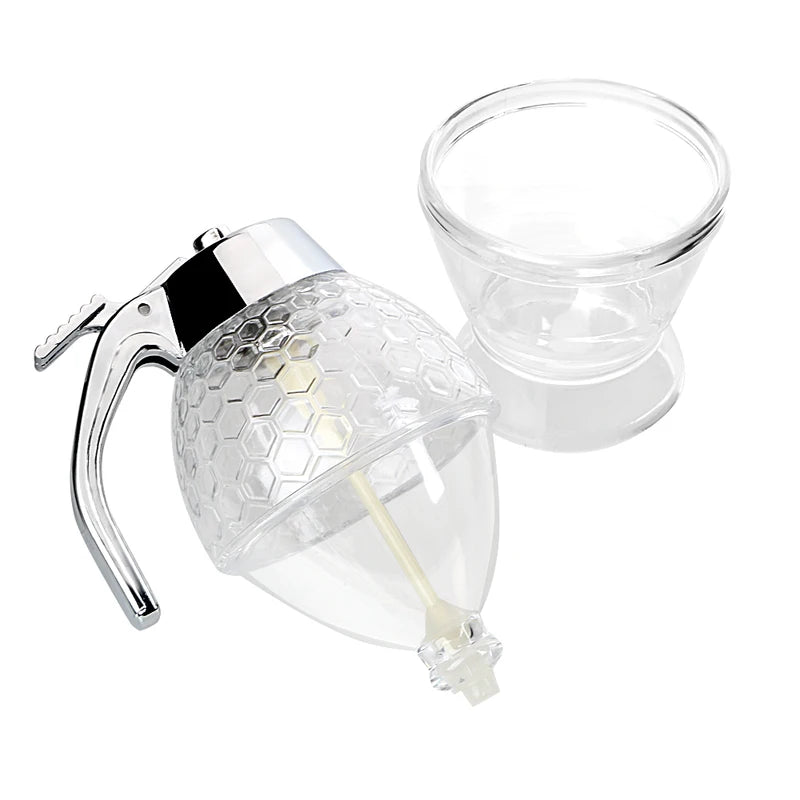 Honey Dispenser Bottle with Acrylic Squeeze Container - Kitchen Storage