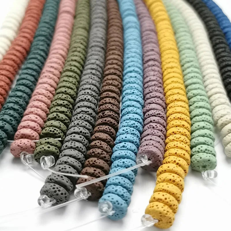 Natural Lava Stone Spacer Beads for Jewelry Making - 3x8mm & 4x10mm, Loose Beads