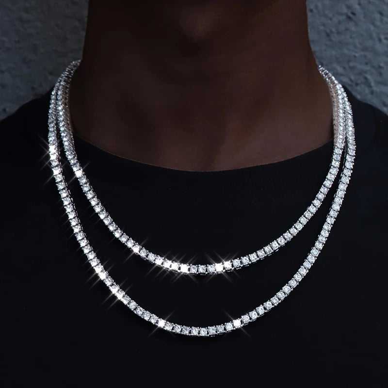 Men's and Women's Iced Out Tennis Chain Necklace Bracelet Set – Hip-Hop Jewelry