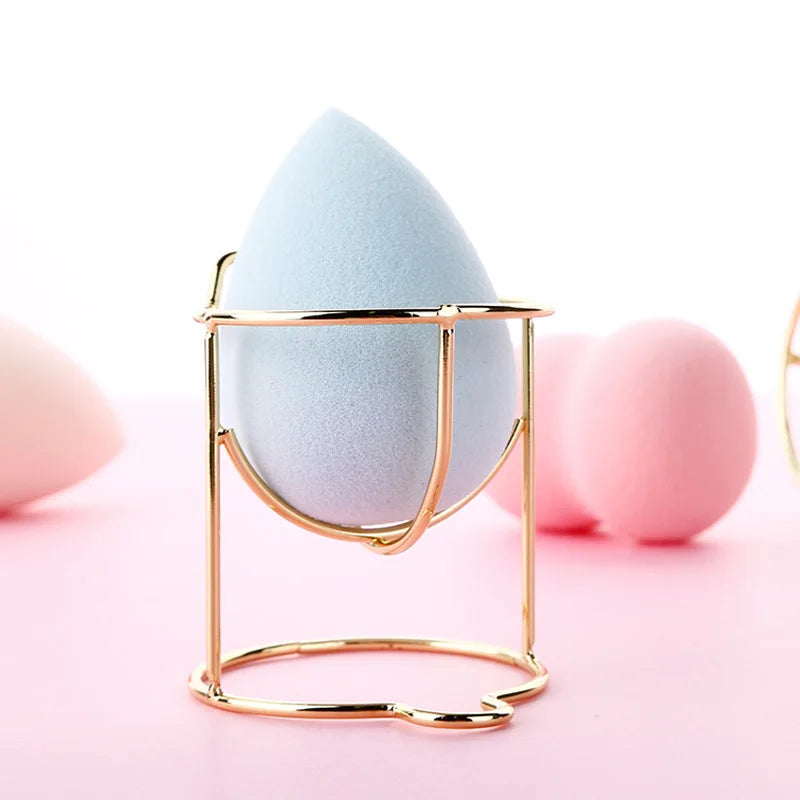 Makeup Sponge Organizer with Gourd Powder Puffs and Metal Rack - 14pcs