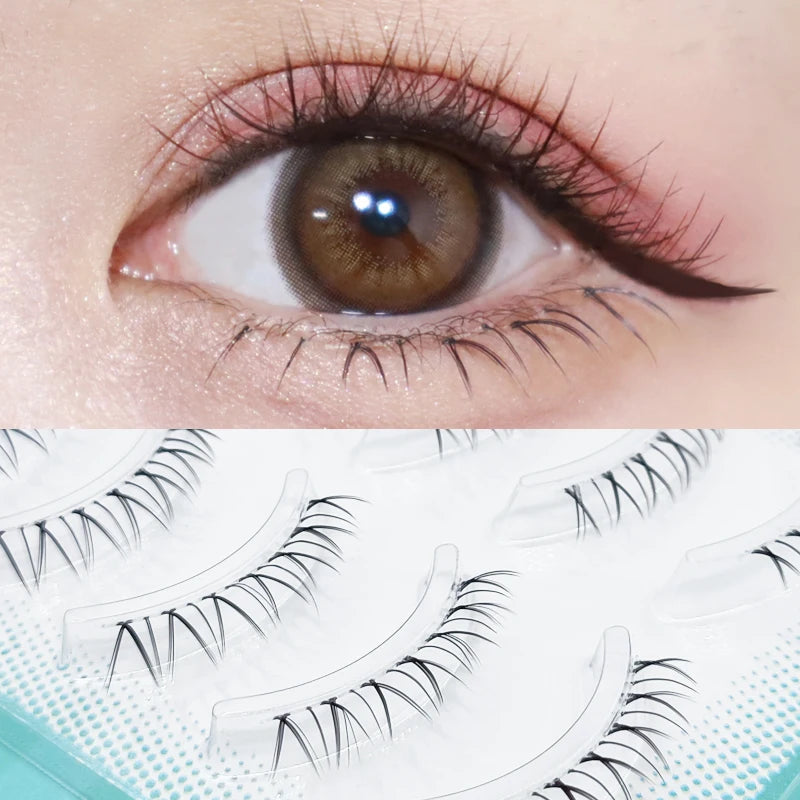 Makeup Bottom Eyelashes Kit 5 Pairs 3D Natural Look Lower Eyelash Extension