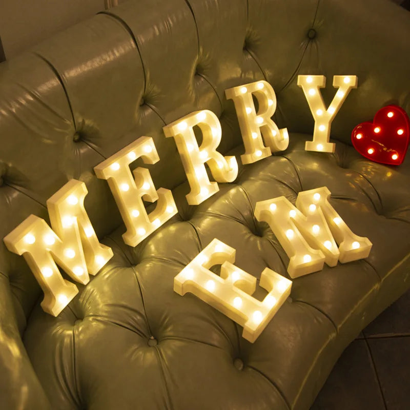 Letter LED Light Set - Alphabet & Number Night Light Decor for Home & Events