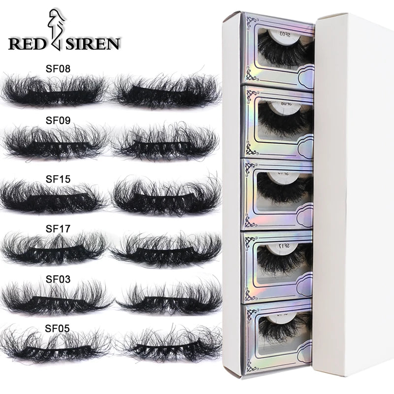 Wholesale 25mm Mink False Eyelashes Long Wispy Fluffy Lashes Assorted Styles