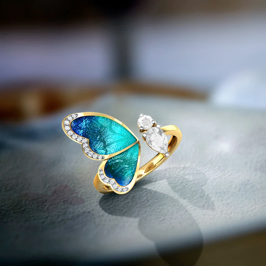 Adjustable Women's Butterfly Ring - Romantic Jewelry Gift for Women