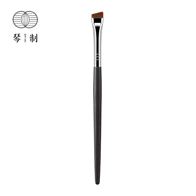 Large Angled Eyebrow Makeup Brush - Synthetic Fiber, Wooden Handle