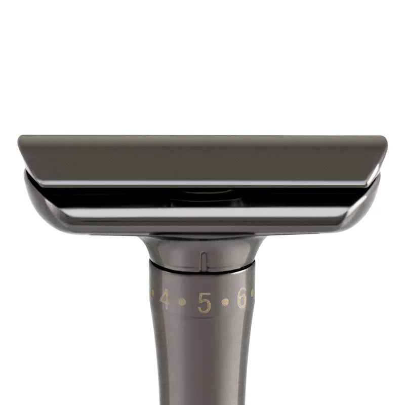 Adjustable Safety Razor with Blade Replacement System - Matte Black