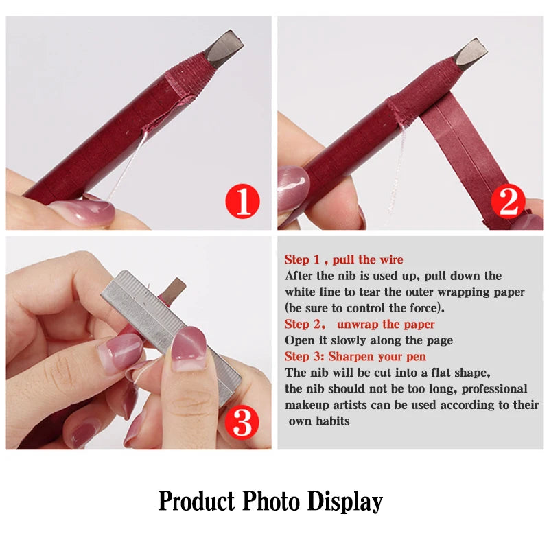 Professional Eyebrow Pencil Set 12pcs - High-Quality Makeup & Tattoo Tools