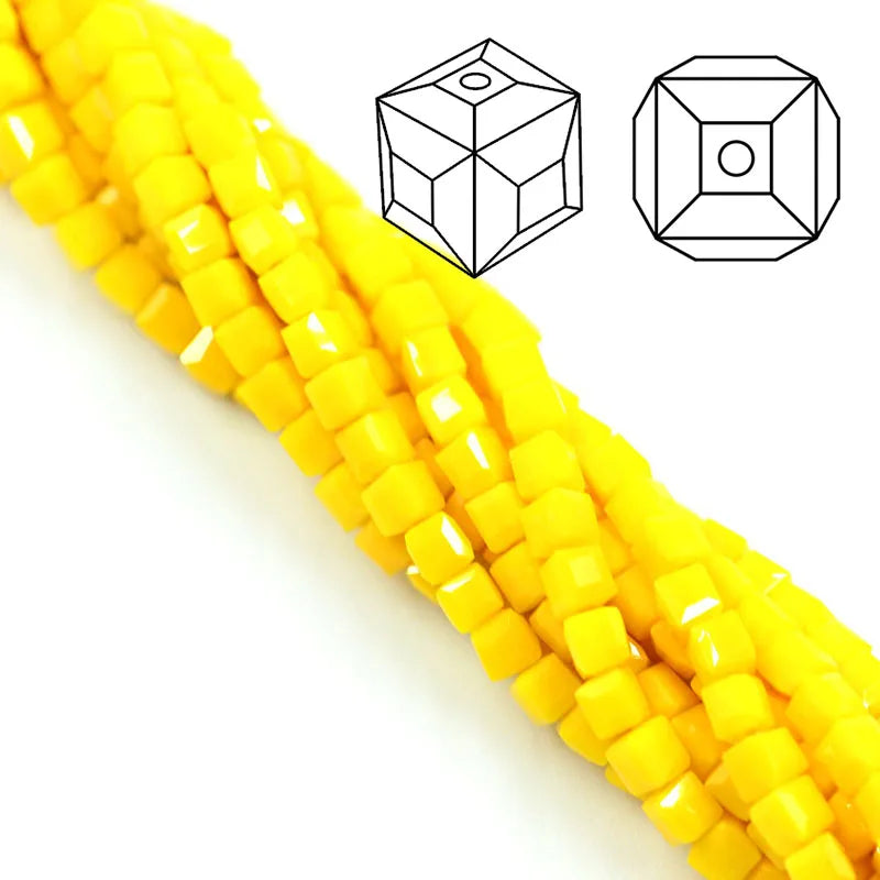 Glass Square Beads for Jewelry Making Loose Spacer Crystals 2mm-8mm | DIY Craft Supplies