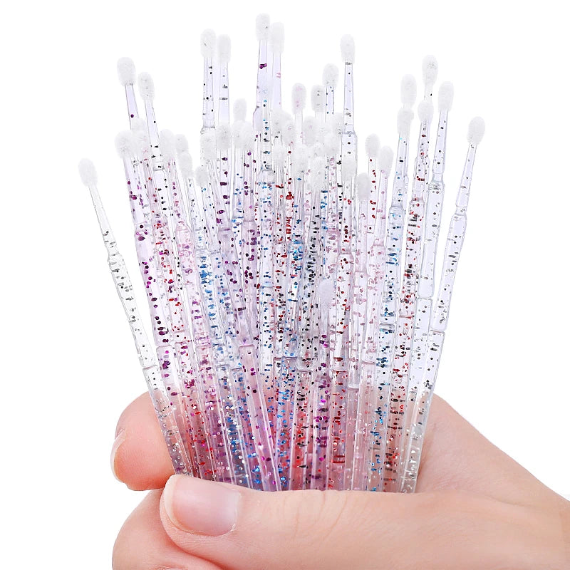 50pcs Disposable Micro Lash Brushes for Eyelash Extension Removal & Makeup Application