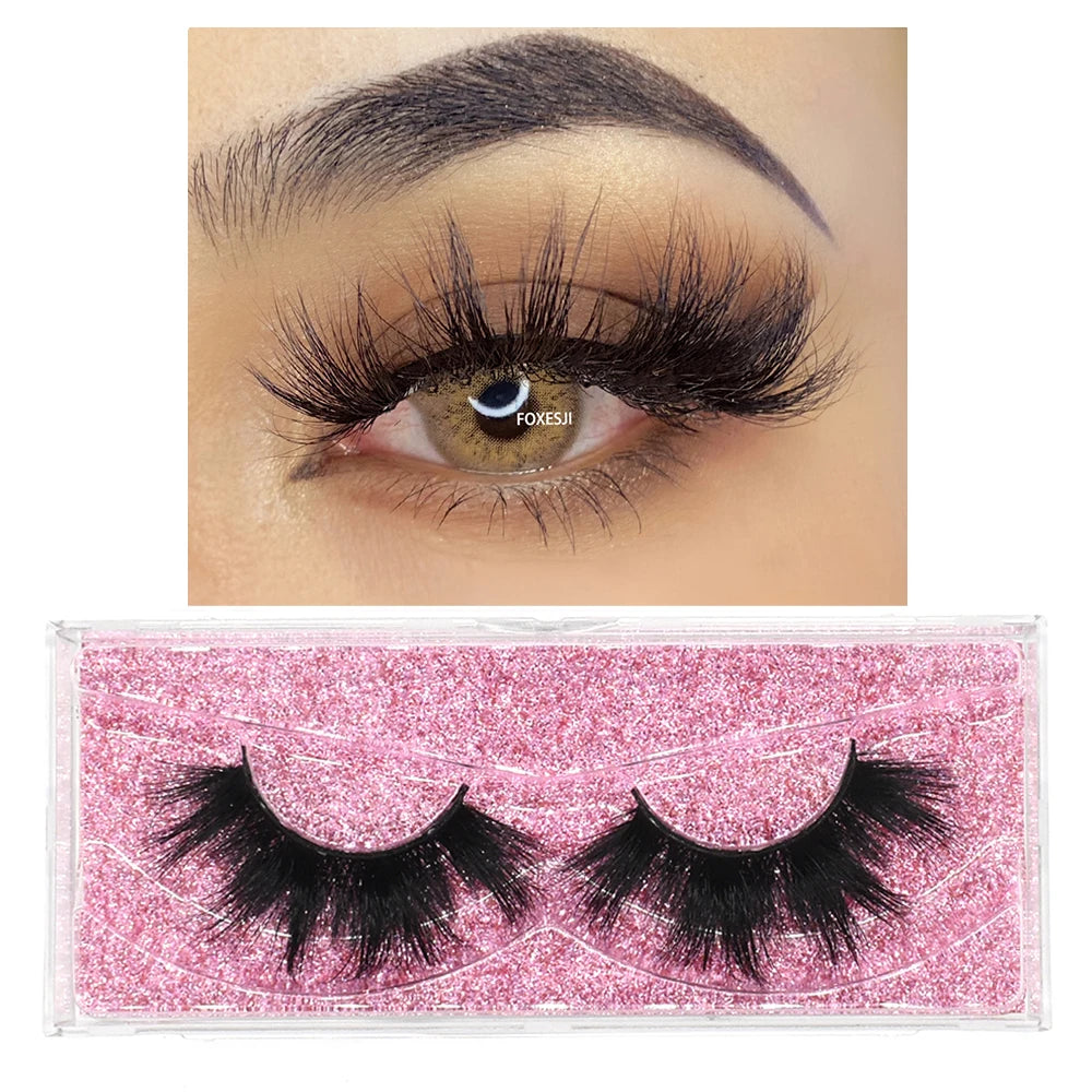 Dramatic Fluffy Mink Eyelashes - Natural 3D Cross Strip Lashes for Makeup