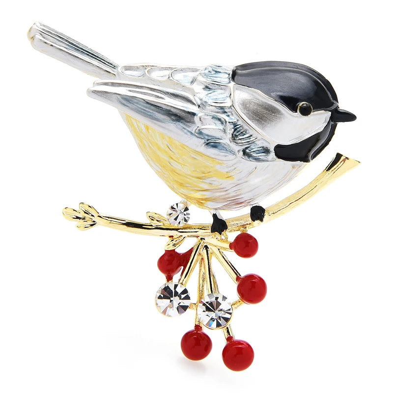 Multicolor Bird Brooch Pins - Enamel Animal Jewelry Gift, Multiple Metal Colors