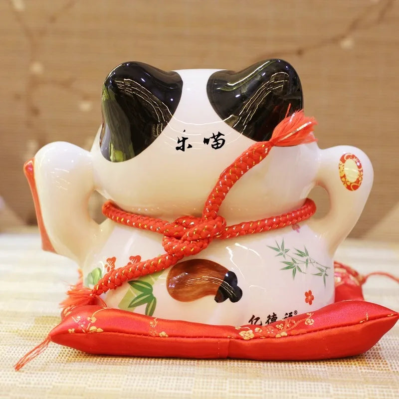 Ceramic Lucky Cat Storage Jar - Japanese Style Candy Container, Home Decor
