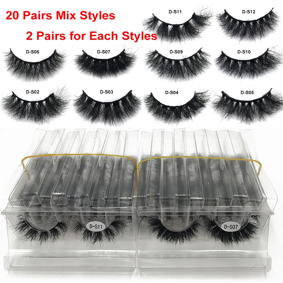 Wholesale Mink Eyelashes 10-50 Pairs Bulk Volume Fluffy Natural False Lashes